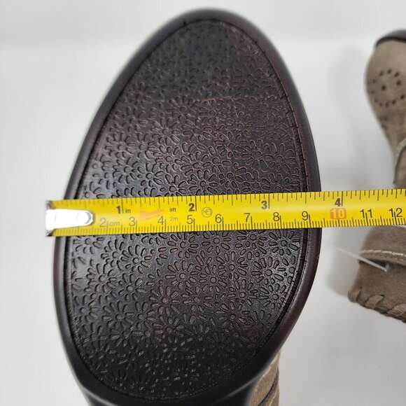 New Dirty Laundry Womens 9.5 Waltz Gray Taupe Suede Slip On Mules Western Buckle - Picture 15 of 15